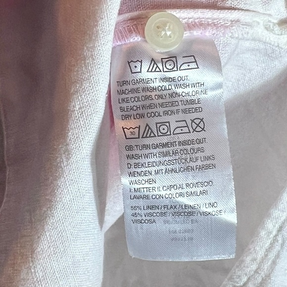 Jason Wu Dip Dye Ombre Linen Blend Button Down Top, XS - Picture 7 of 10